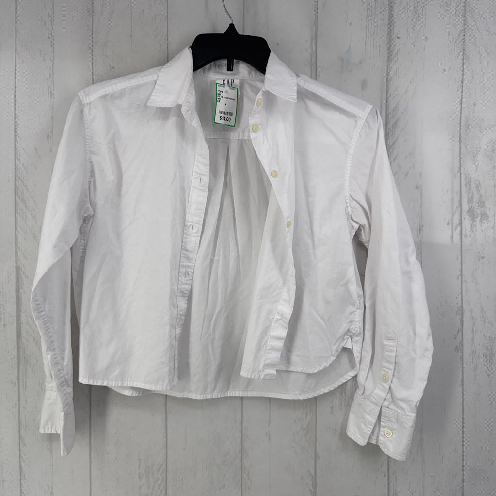 XS l/s crop button shirt