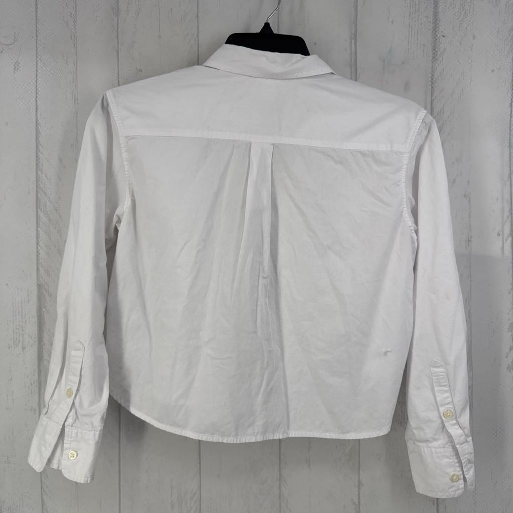 XS l/s crop button shirt