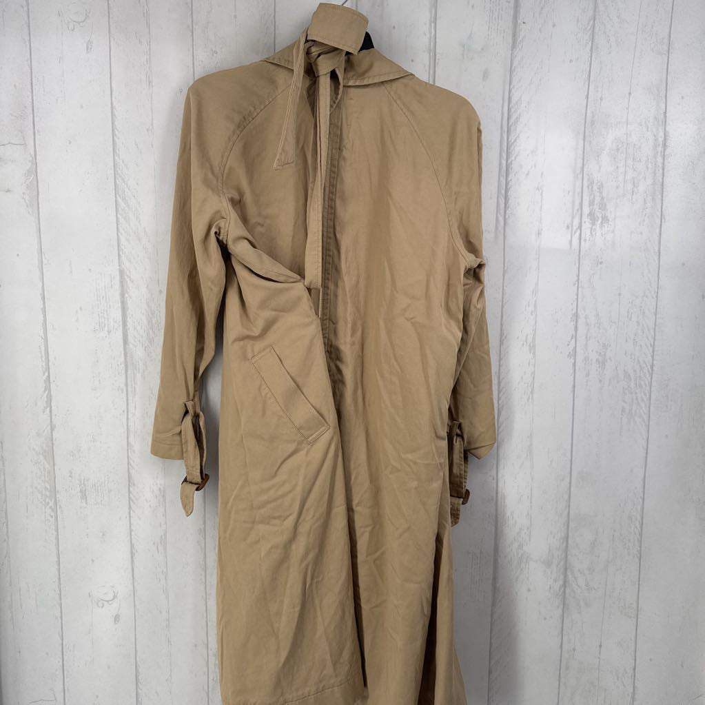 M l/s open trench coat w/ belt