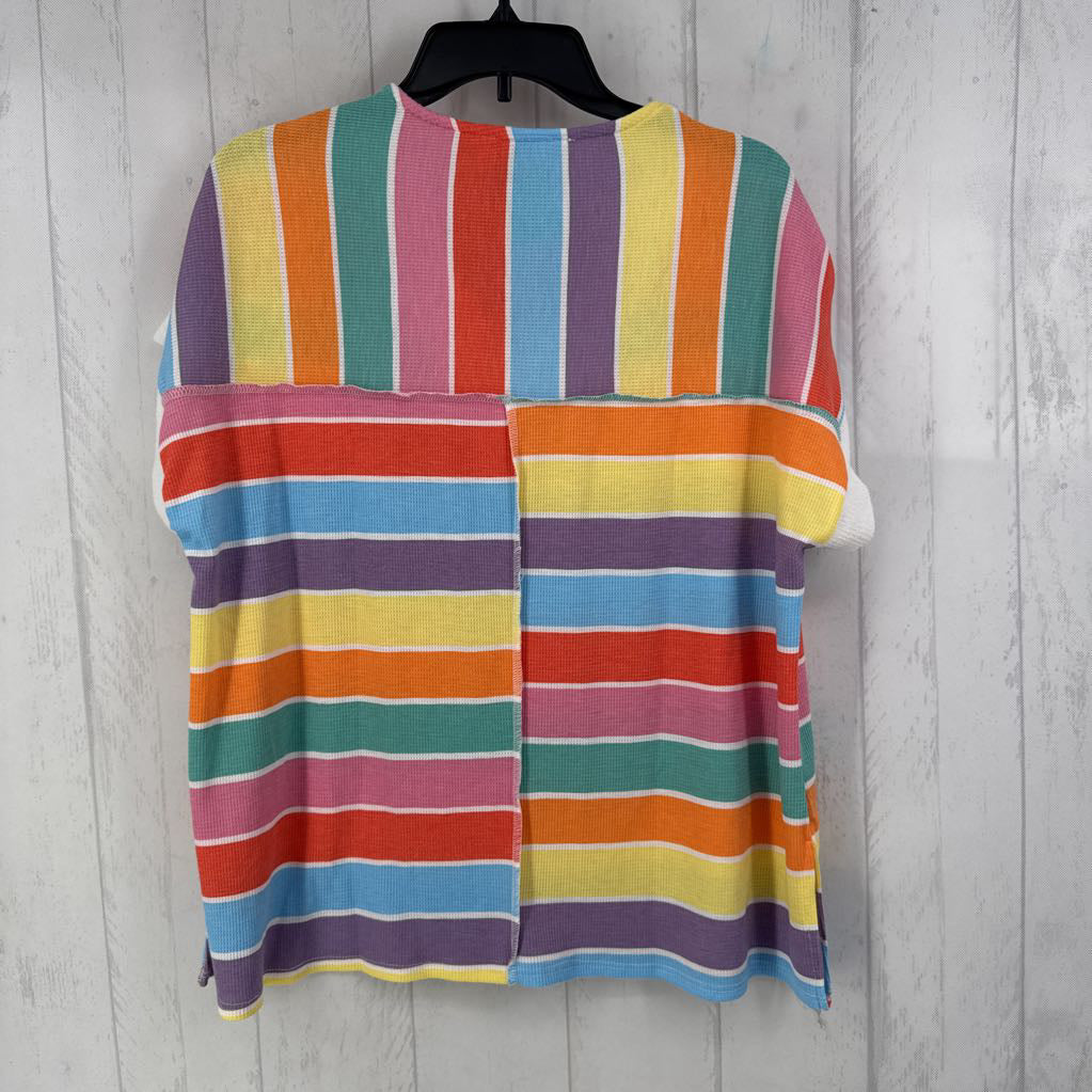 S s/s stripe v-neck top