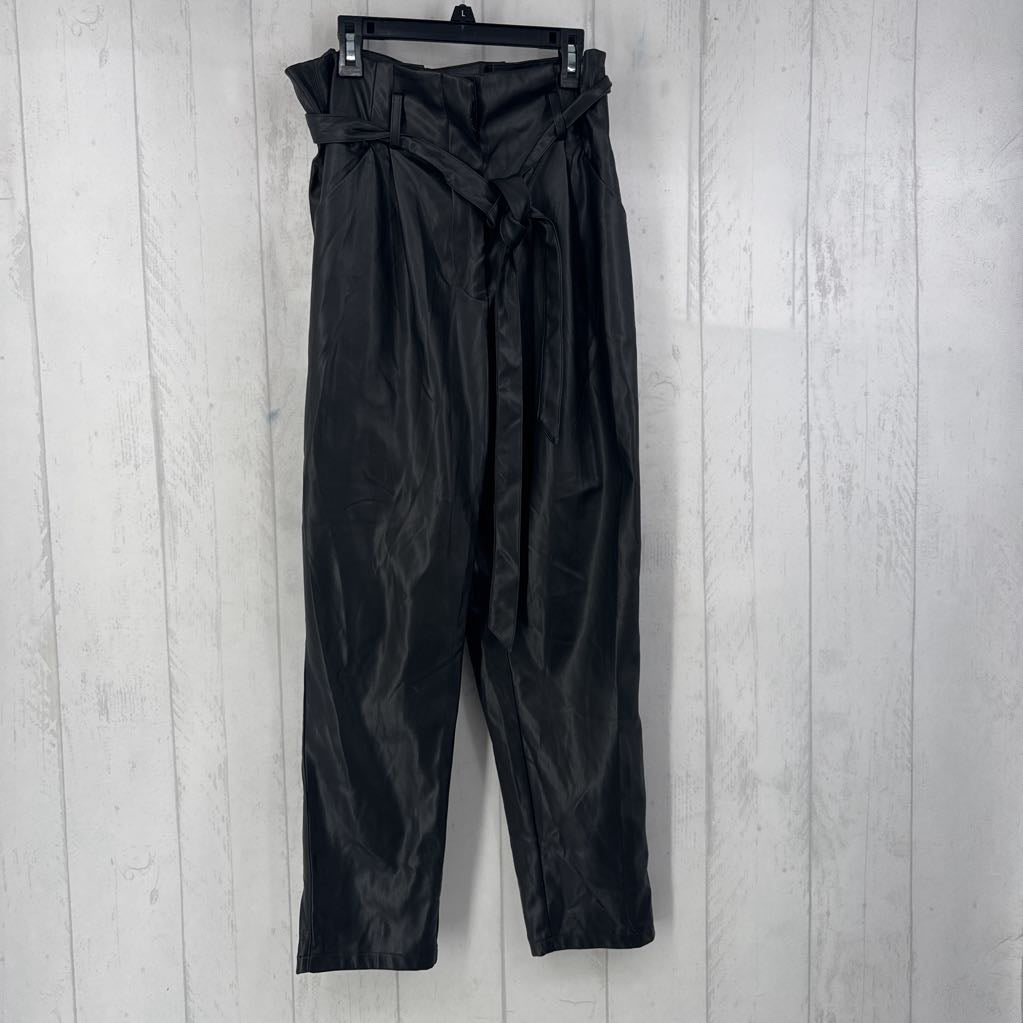 8 faux leather pants w/ belt