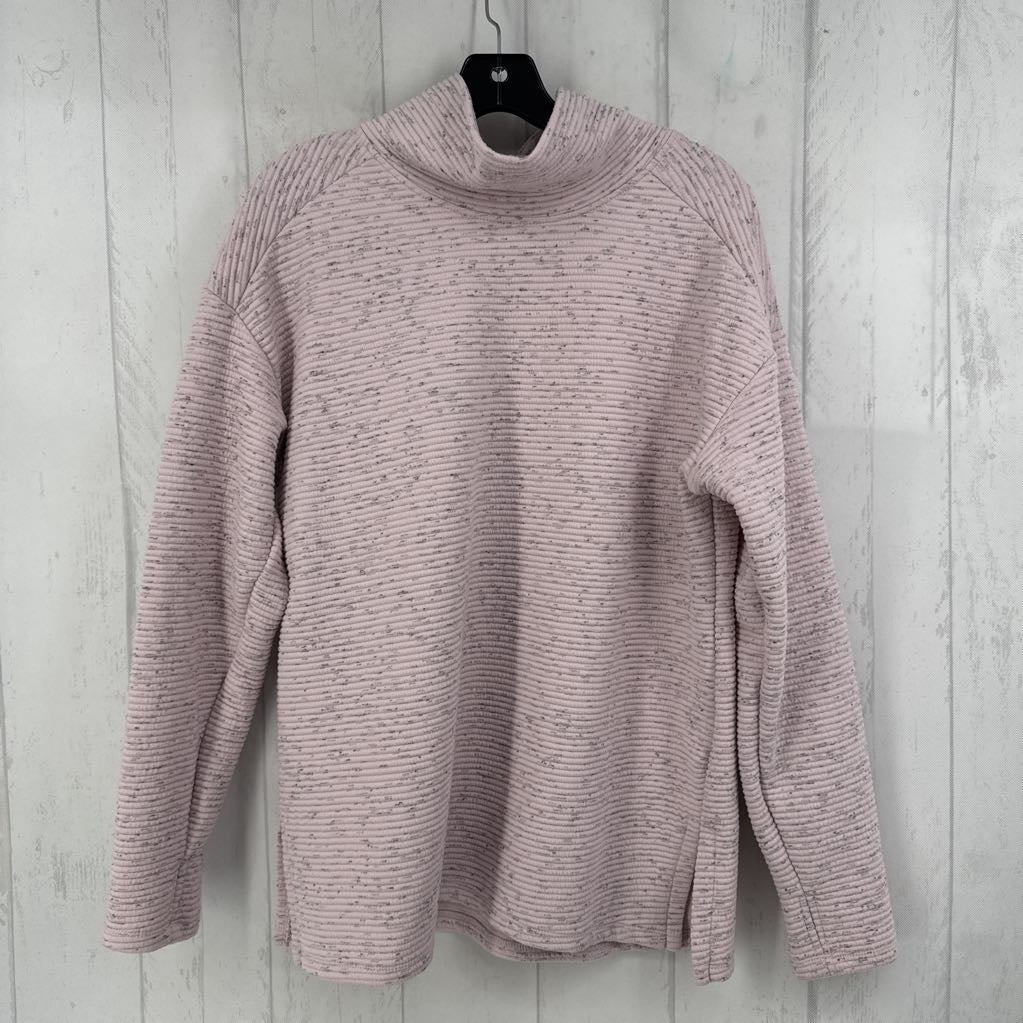 L l/s mock neck marled sweatshirt