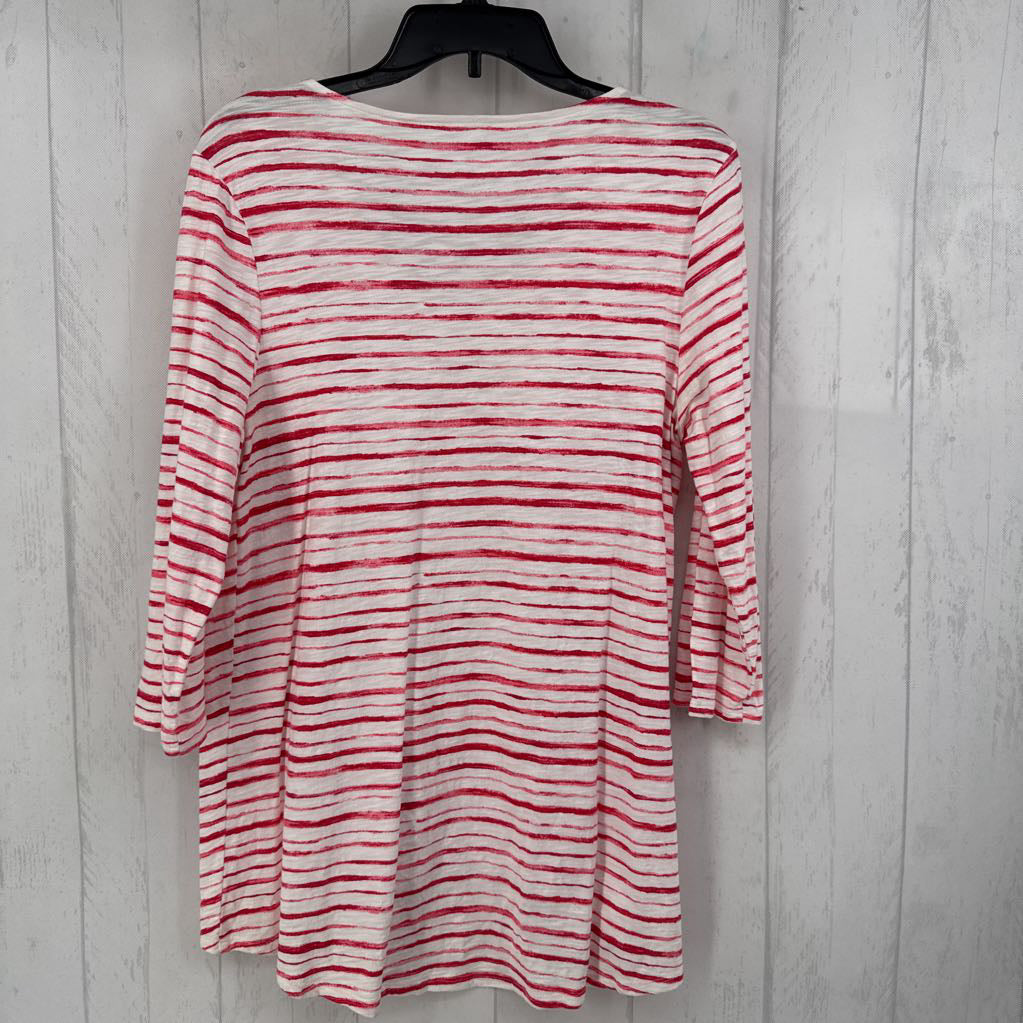 M 3/4 slv stripe hi-low top