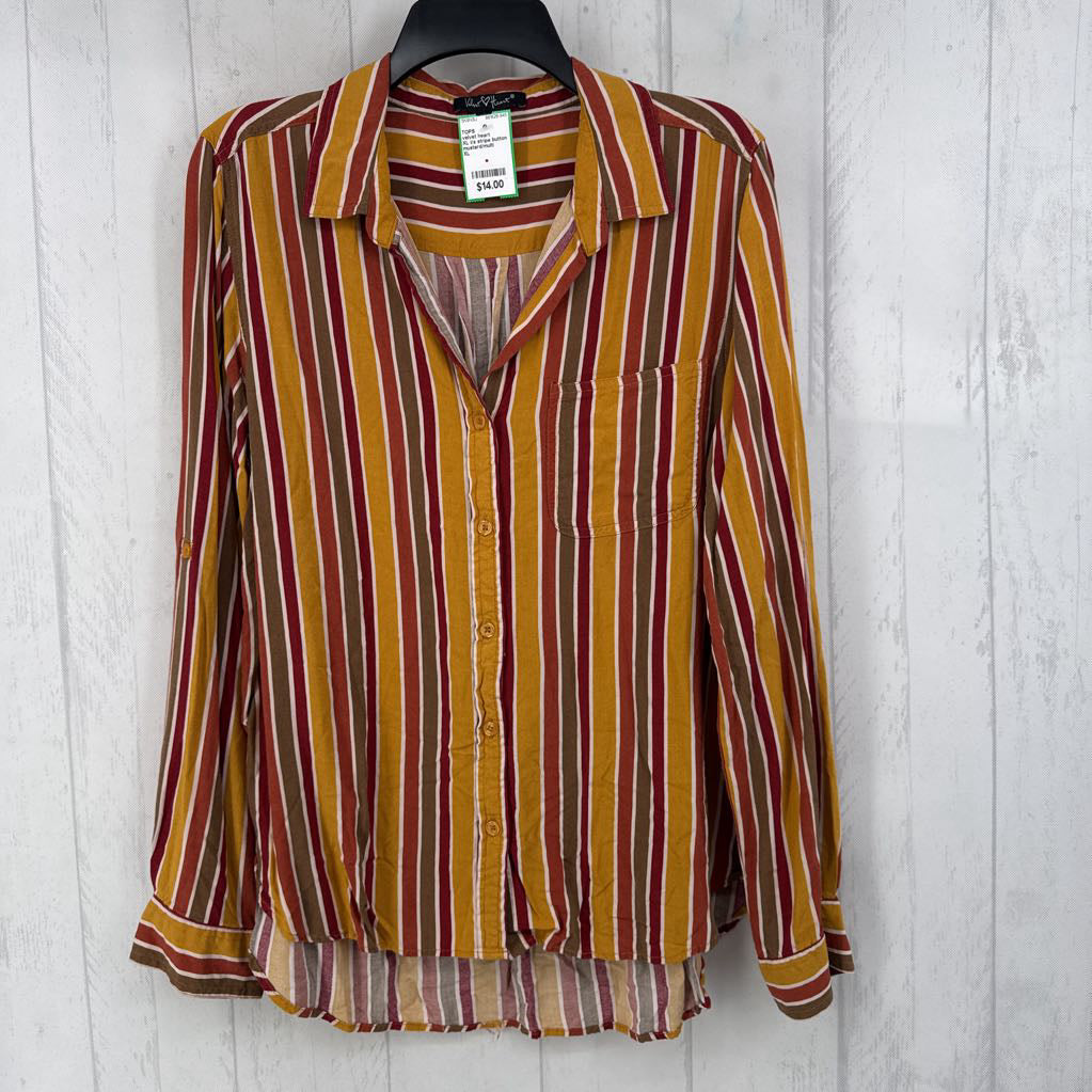 XL l/s stripe button shirt