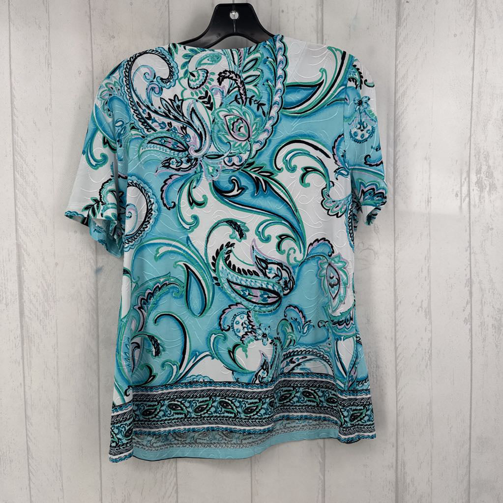 PL s/s textured print top