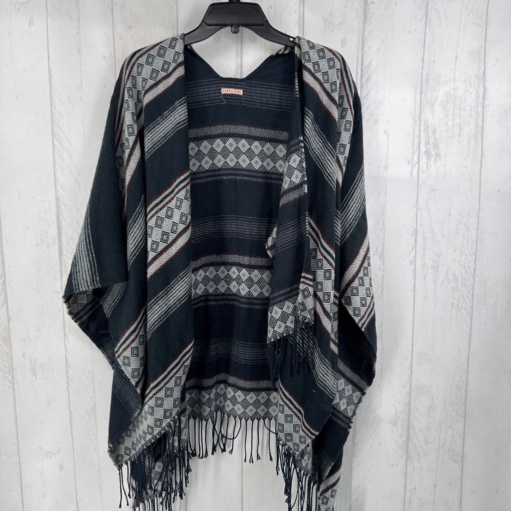 O/S fringe hem ruana