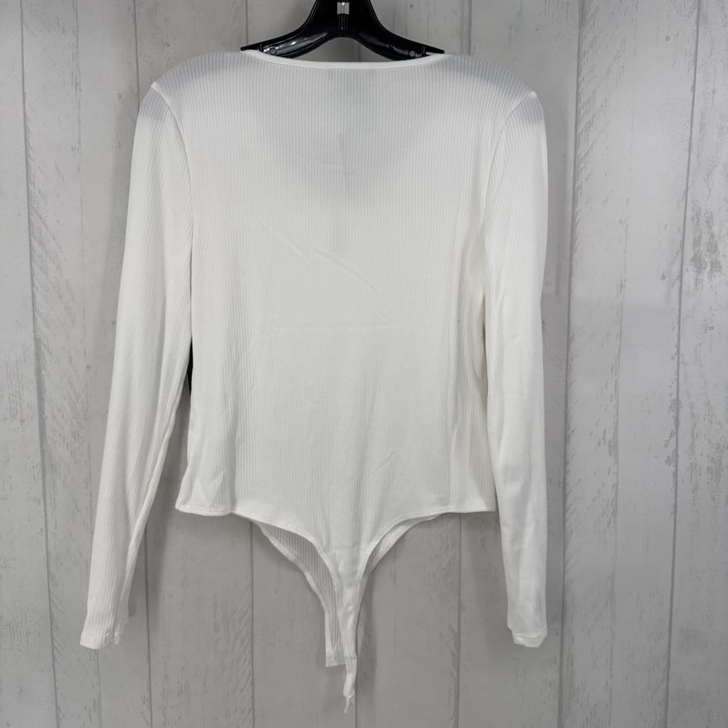 R44 L ribbed tie front l/s bodysuit