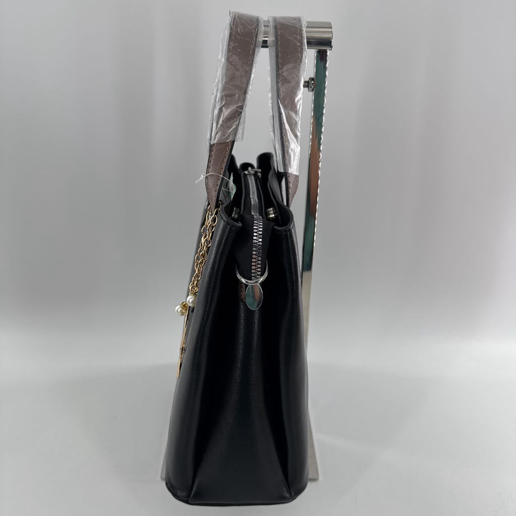 vegan leather logo handbag