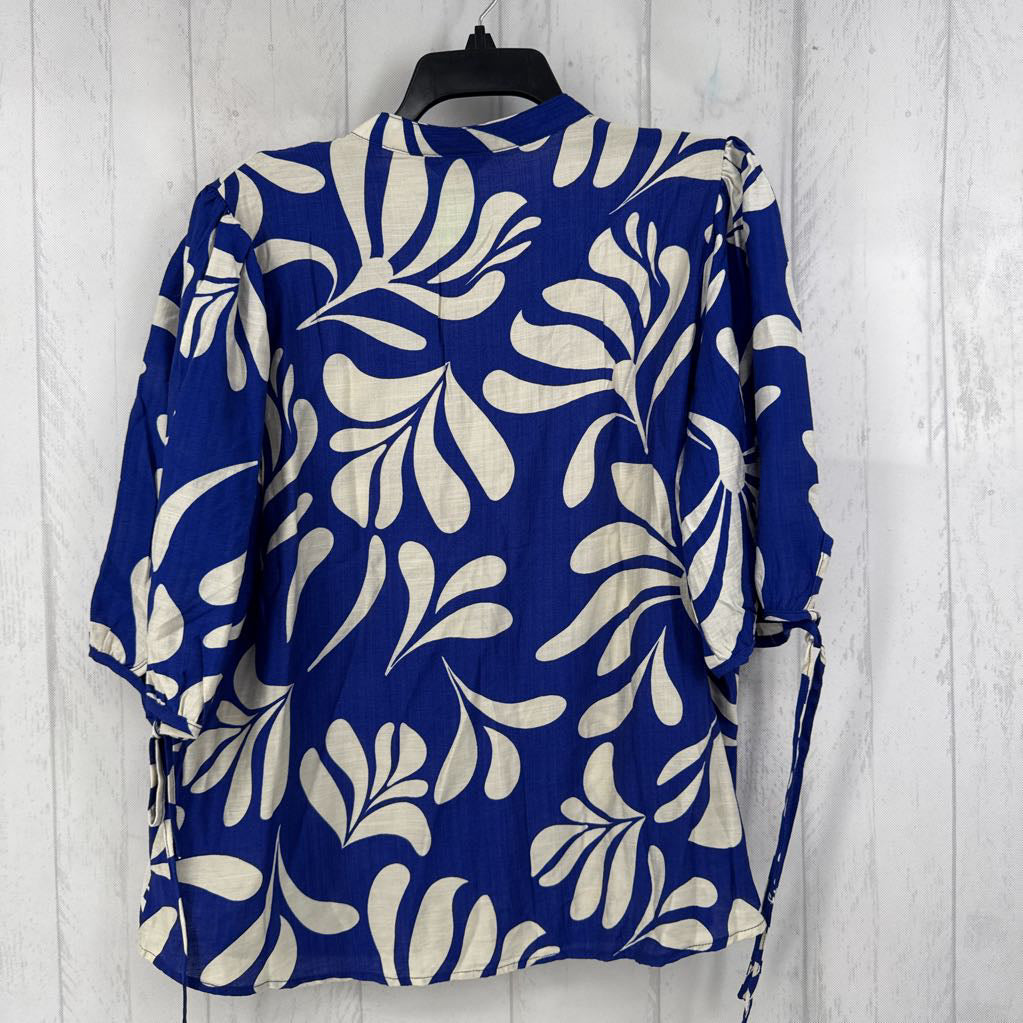 L s/s flower print button shirt