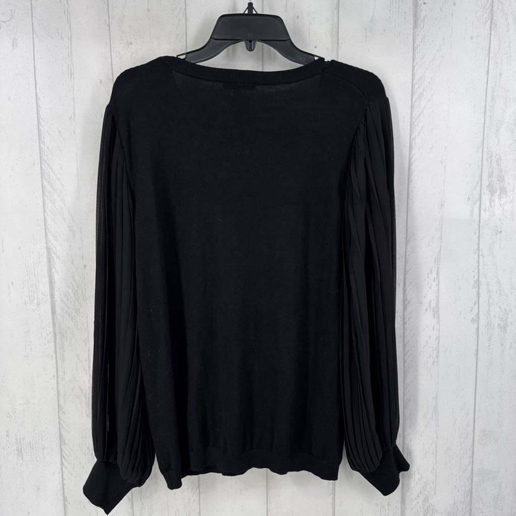 L pleated slv sweater