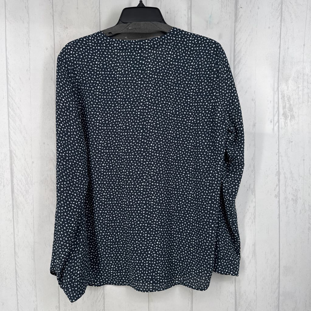 M l/s print v-neck top