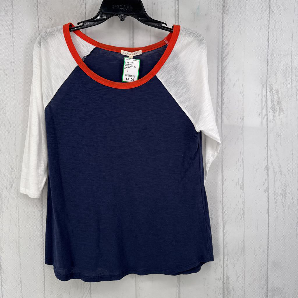 M colorblock 3/4 slv tee