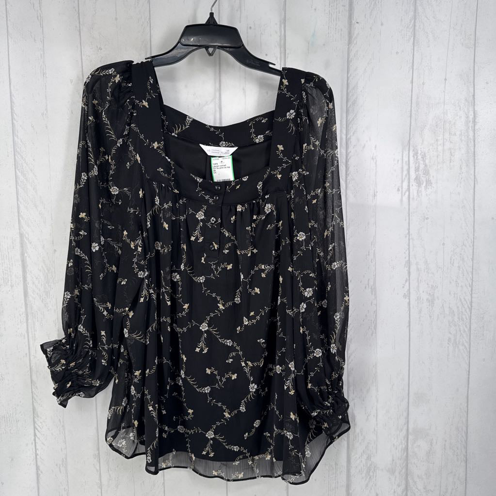 OX flo print l/s top