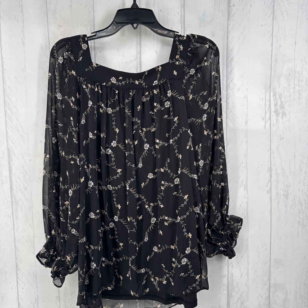 OX flo print l/s top