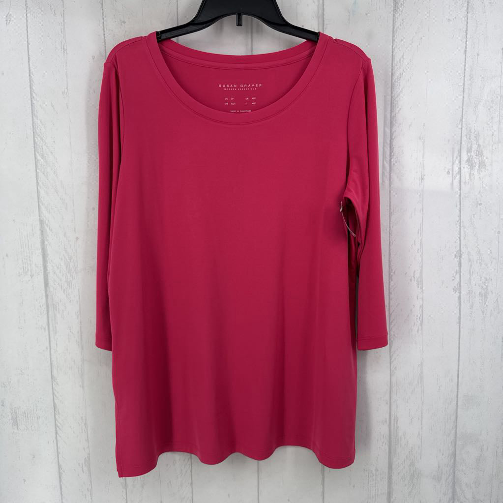 LP scoop neck 3/4 slv top