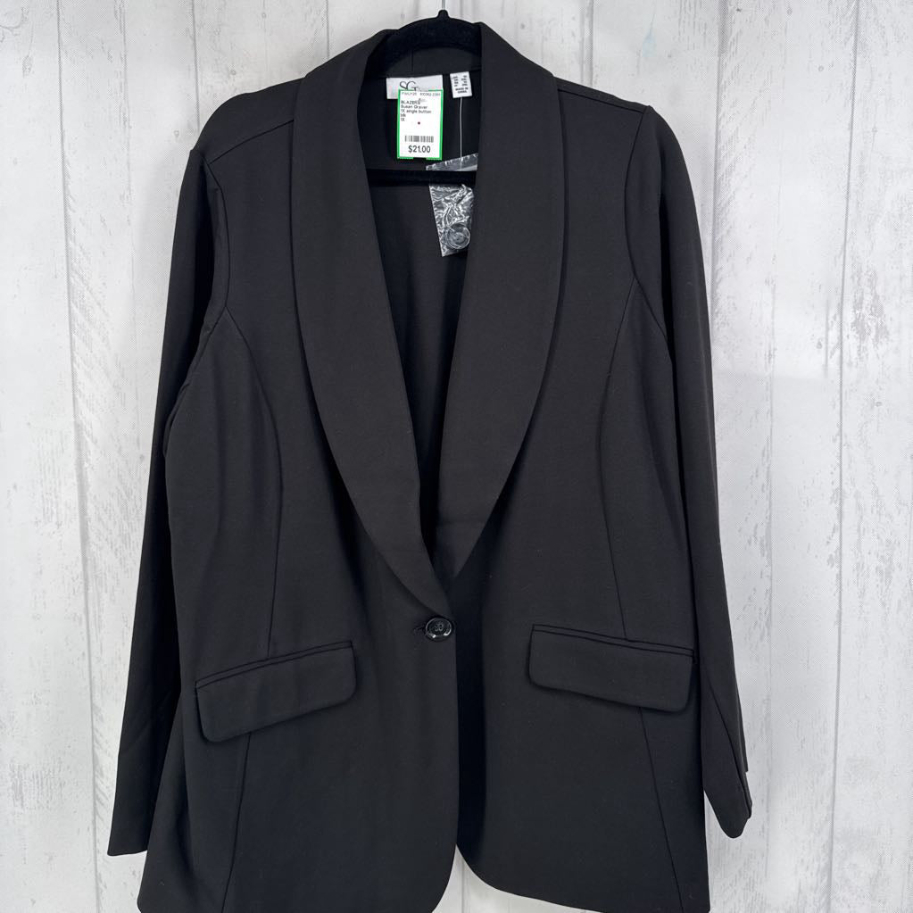 1X single button blazer