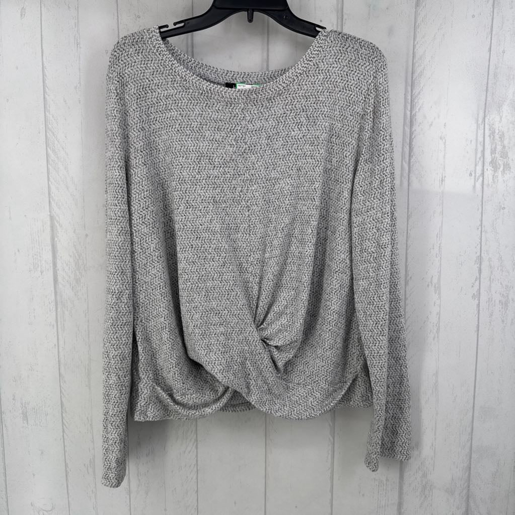 XXL textured gathered l/s top
