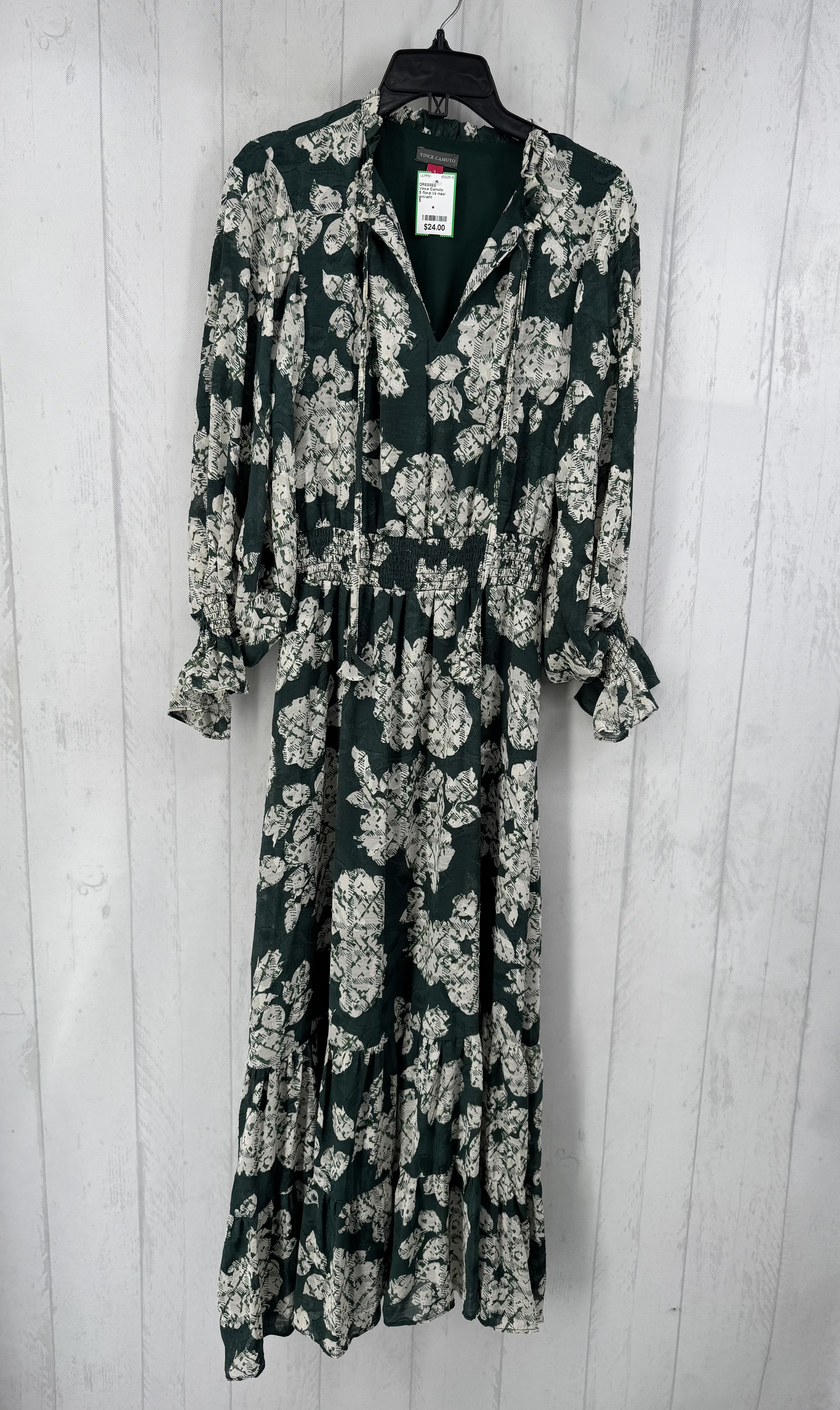 S floral l/s maxi dress