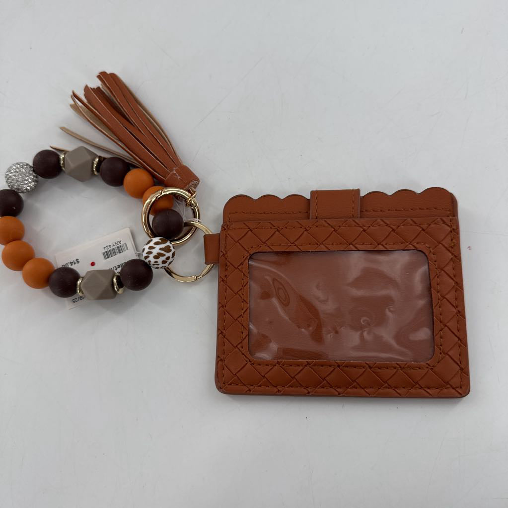 beaded wristlet wallet/keychain