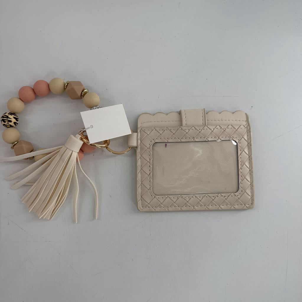 beaded wristlet wallet/keychain