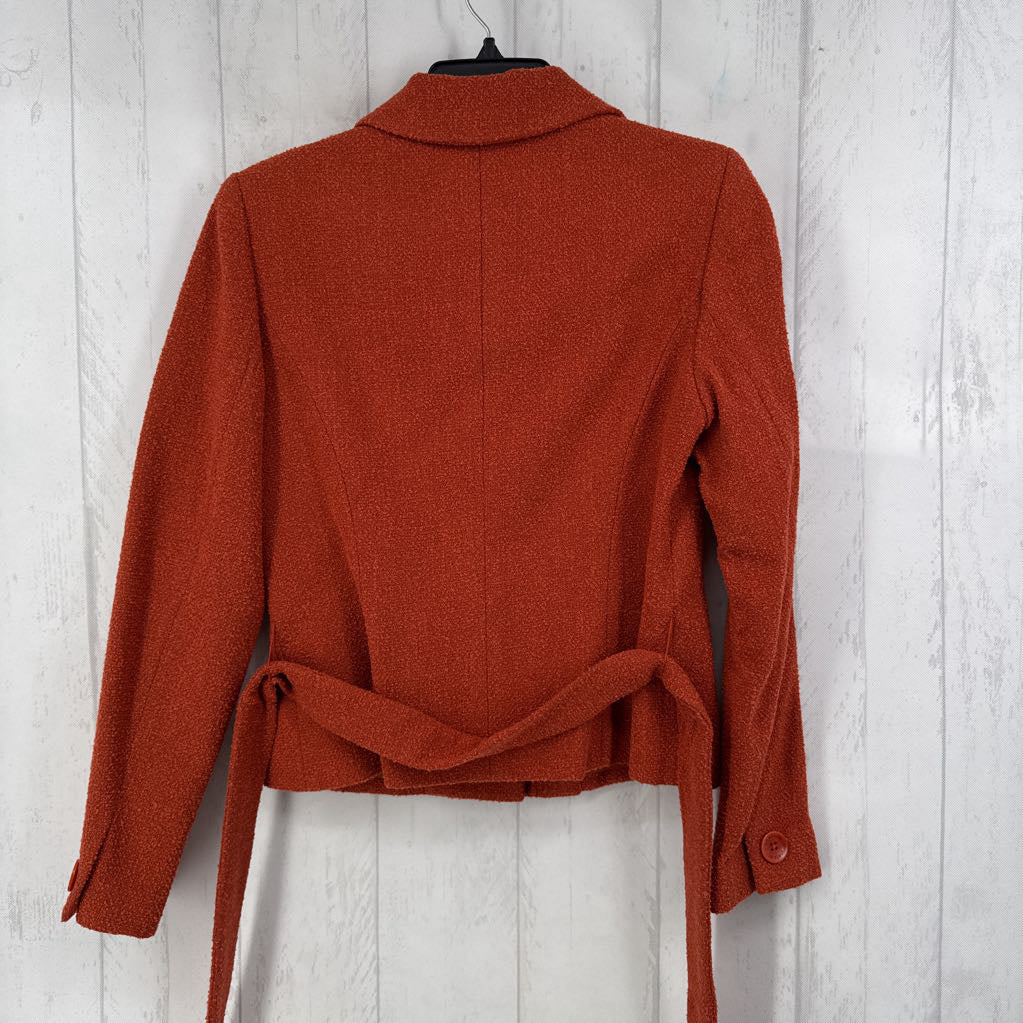 6P wool blend belted blazer