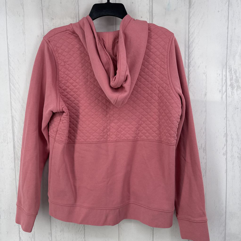 M quilted quarter button down hoodie