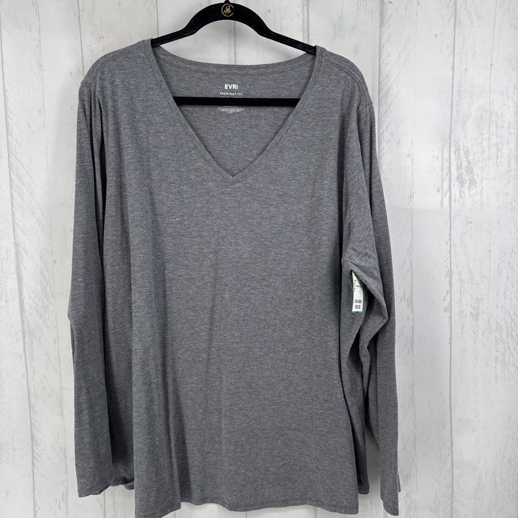 3X v-neck l/s tee