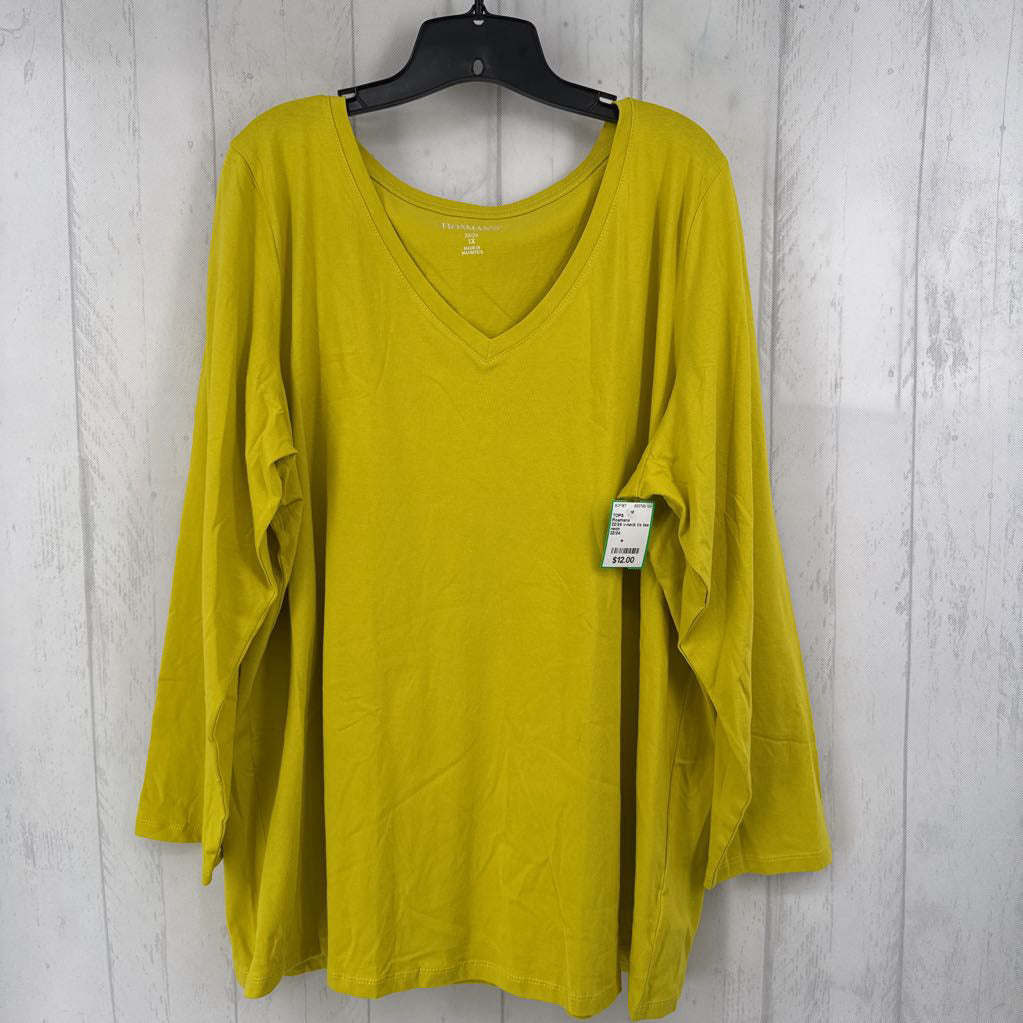 22/24 v-neck l/s tee