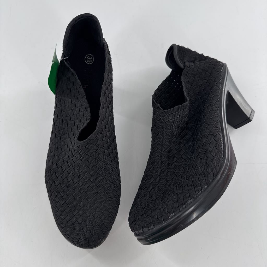 8 woven slip-on heels