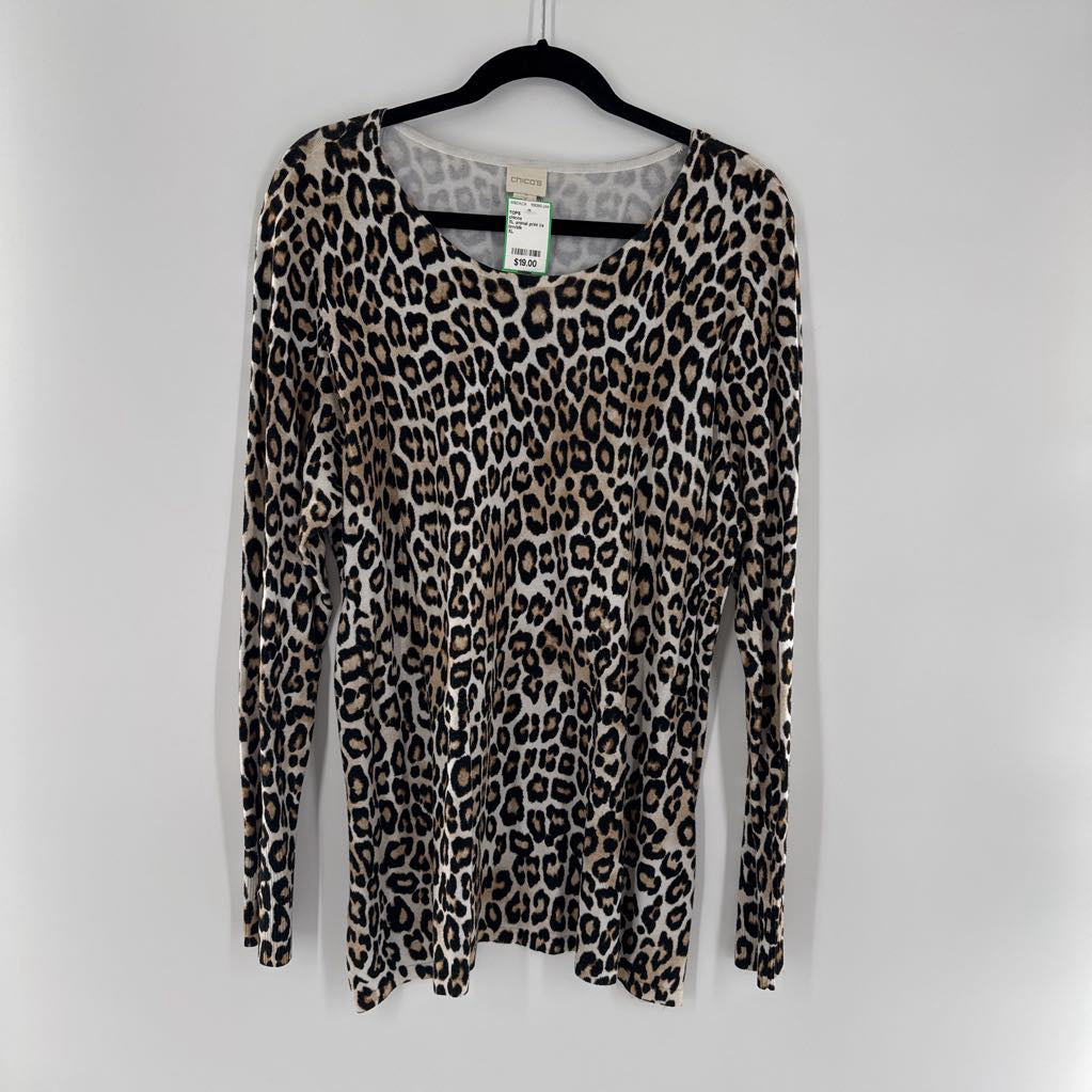 XL animal print l/s top