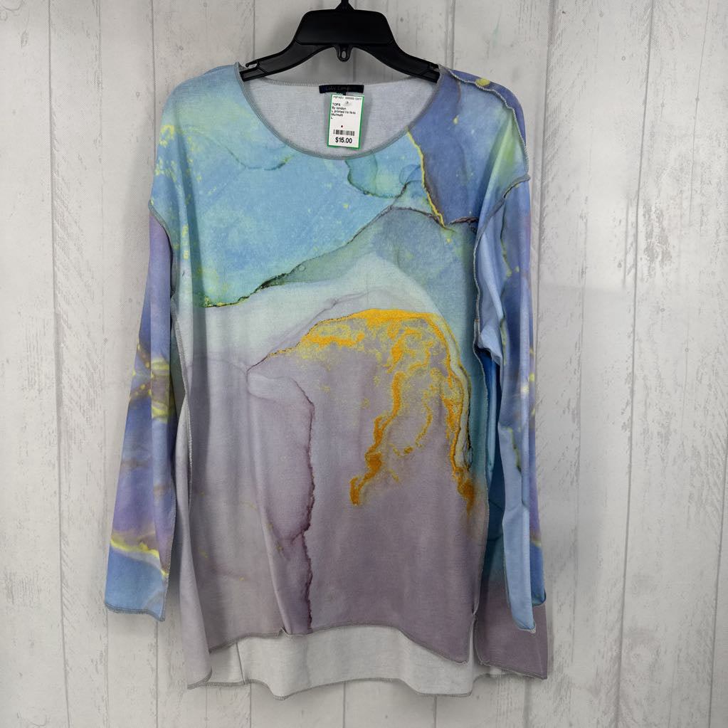 L printed l/s hi-lo top