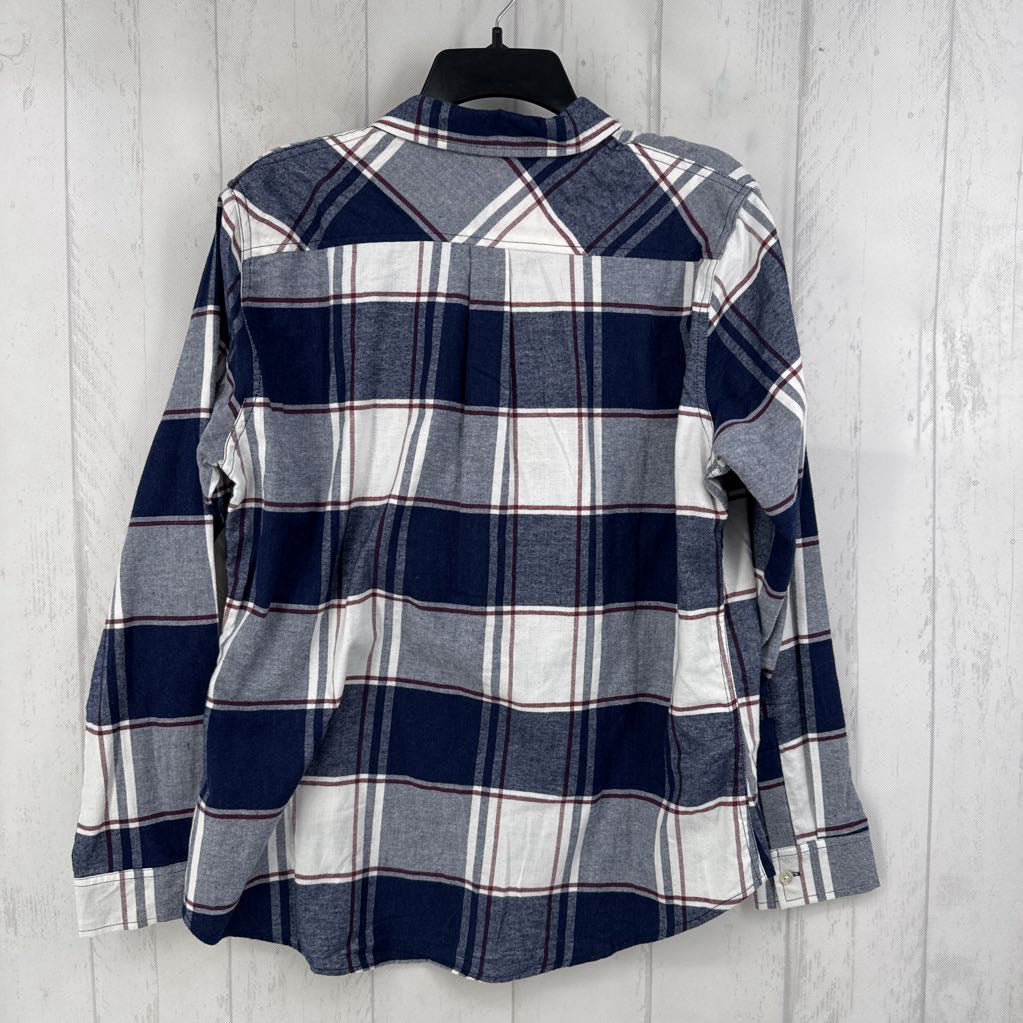L plaid button down l/s top
