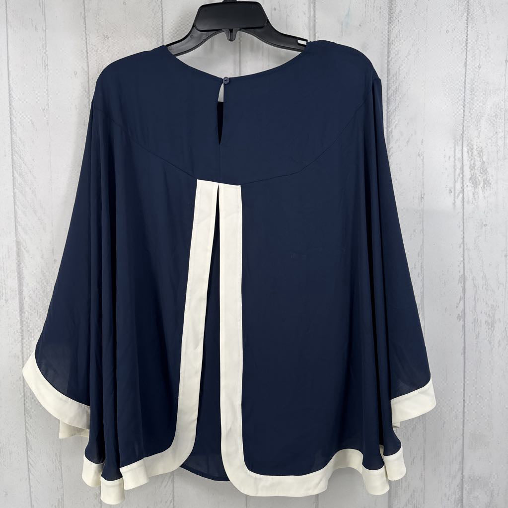 XL colorblock flutter slv top