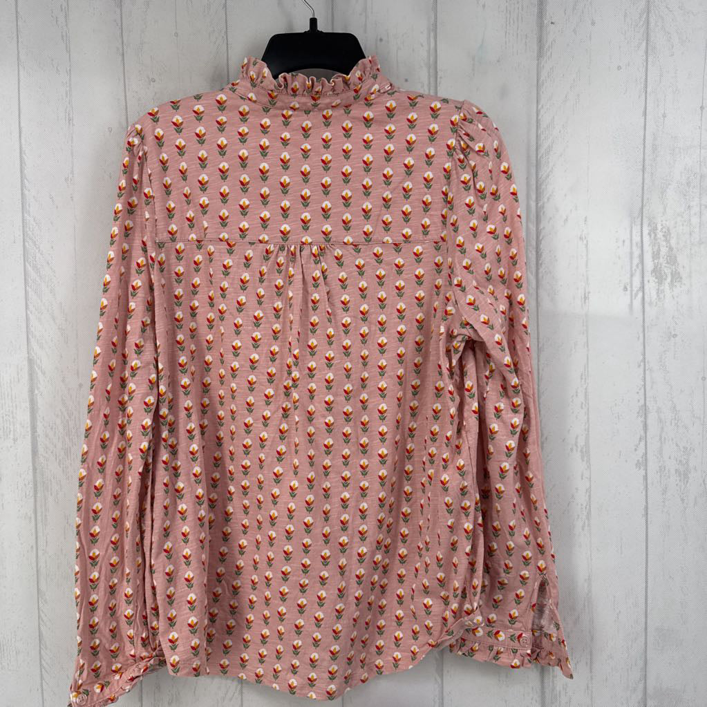 16/18 flo print 1/2 button down l/s top