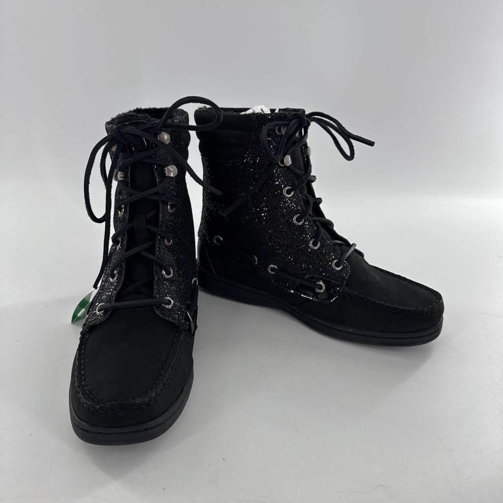 7 sequin lace up combat boots