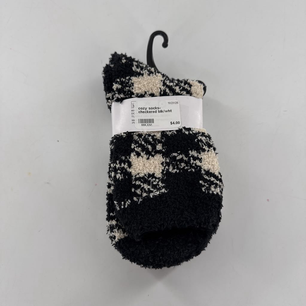 cozy socks-checkered blk/wht