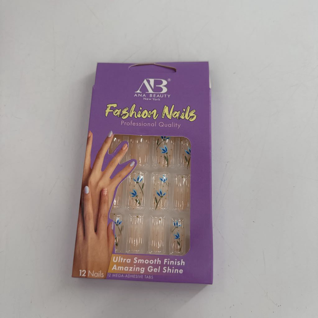 press on nails-blu floral