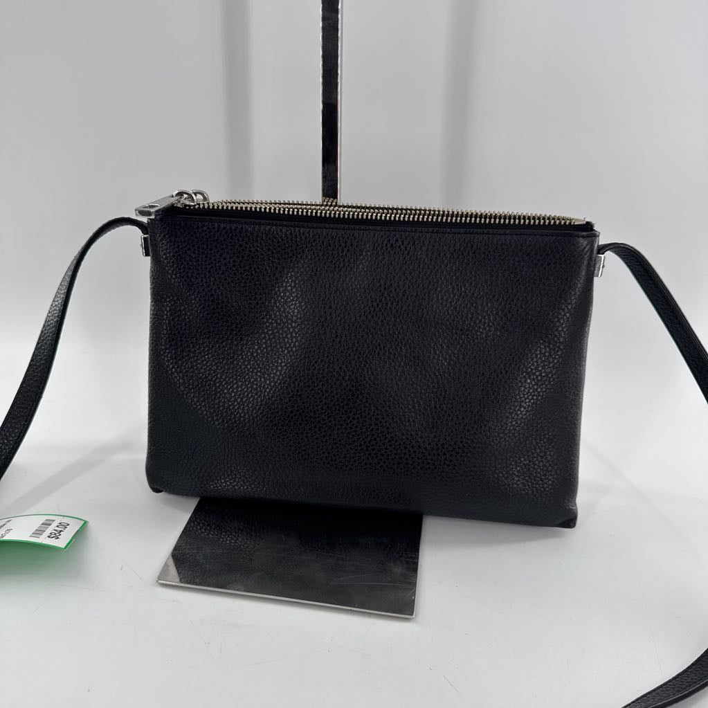 pebbled double zip crossbody