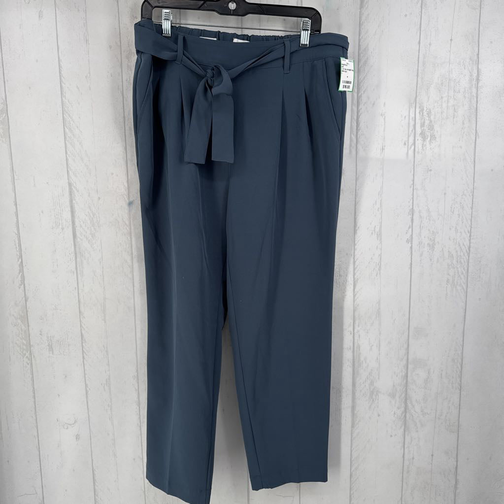 L hi rise straight leg belted pant