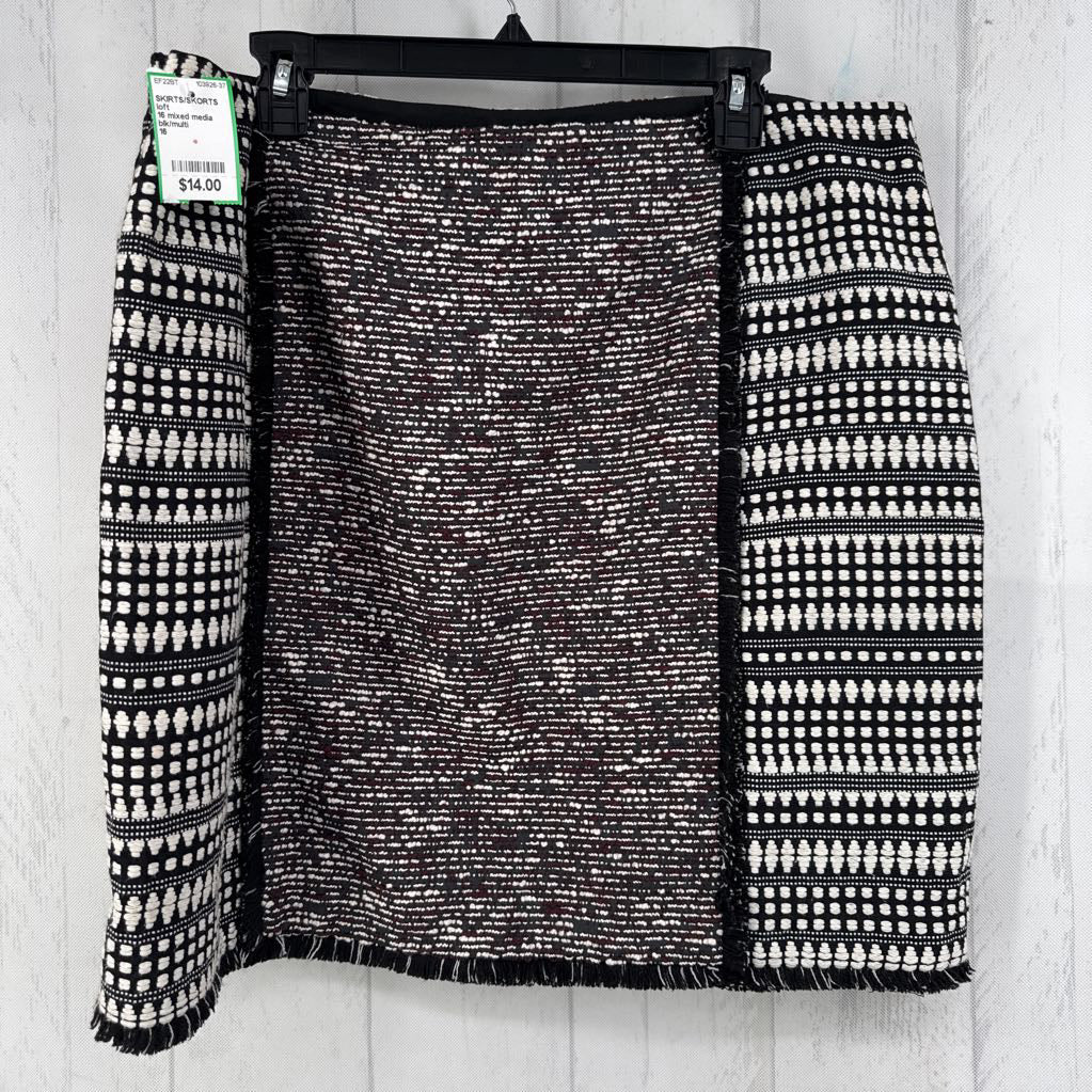 16 mixed media tweed skirt