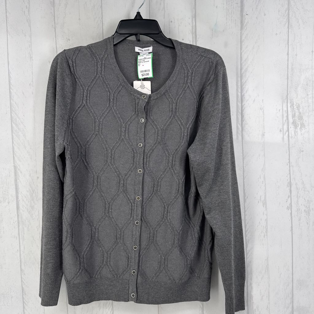 R48 XL textured button front cardi