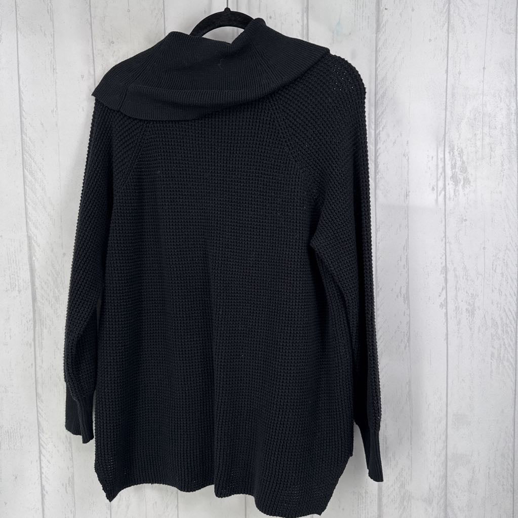 1x l/s waffle cowl neck sweater