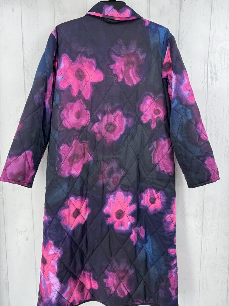 XXS smudge flower quilted coat
