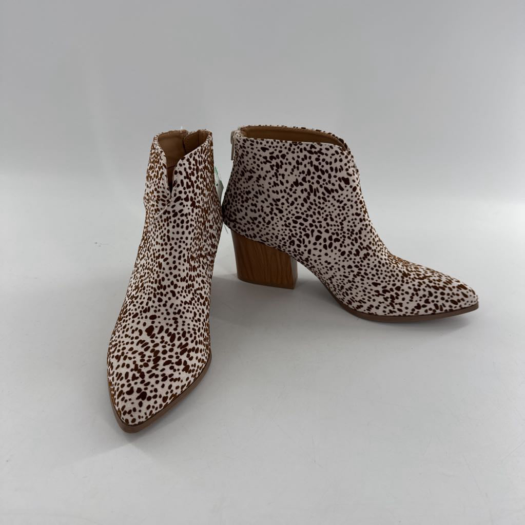 6.5 print back zip ankle boots