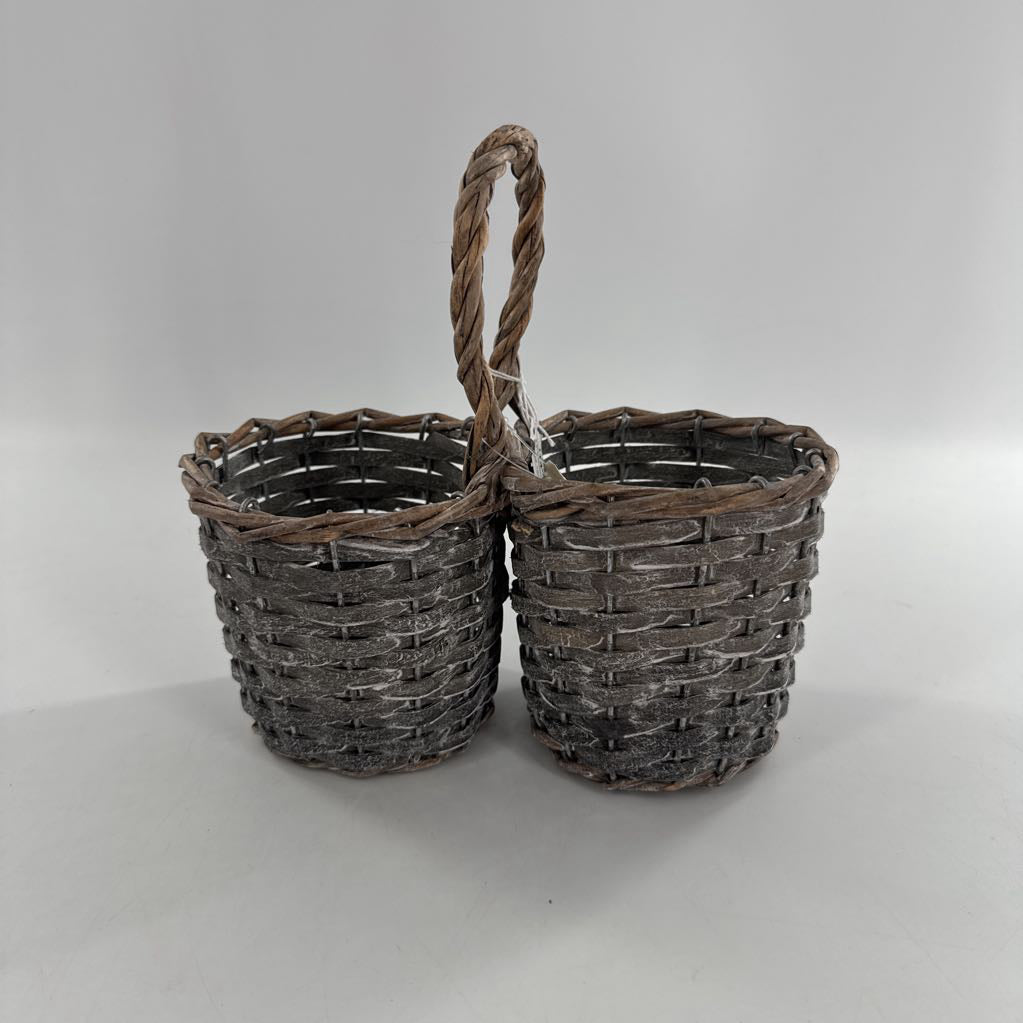 double rattan basket