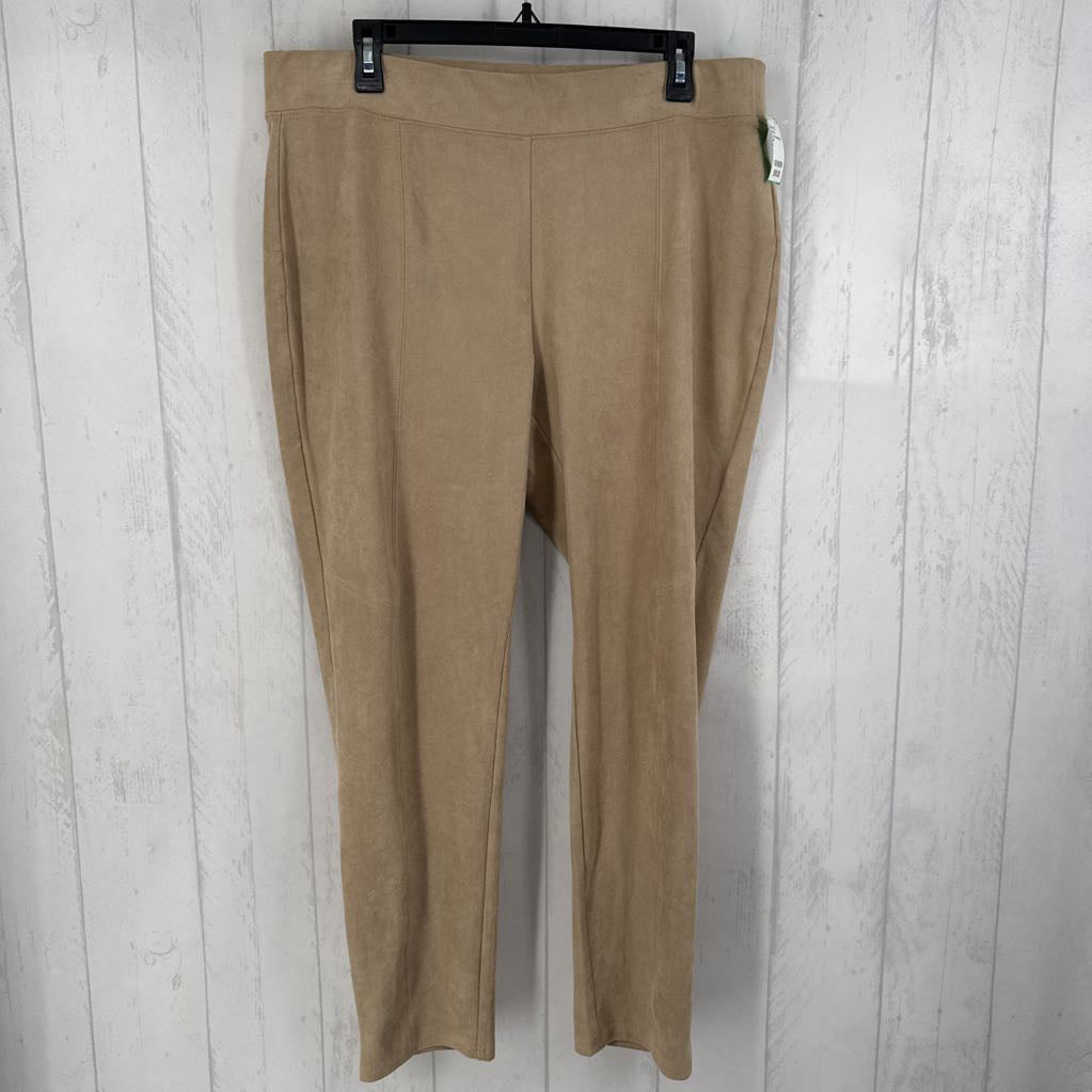 L faux suede pull on pants