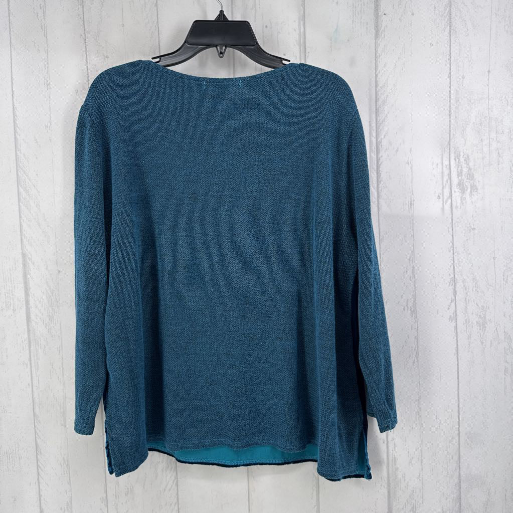 R129 XL l/s velvet front sweater