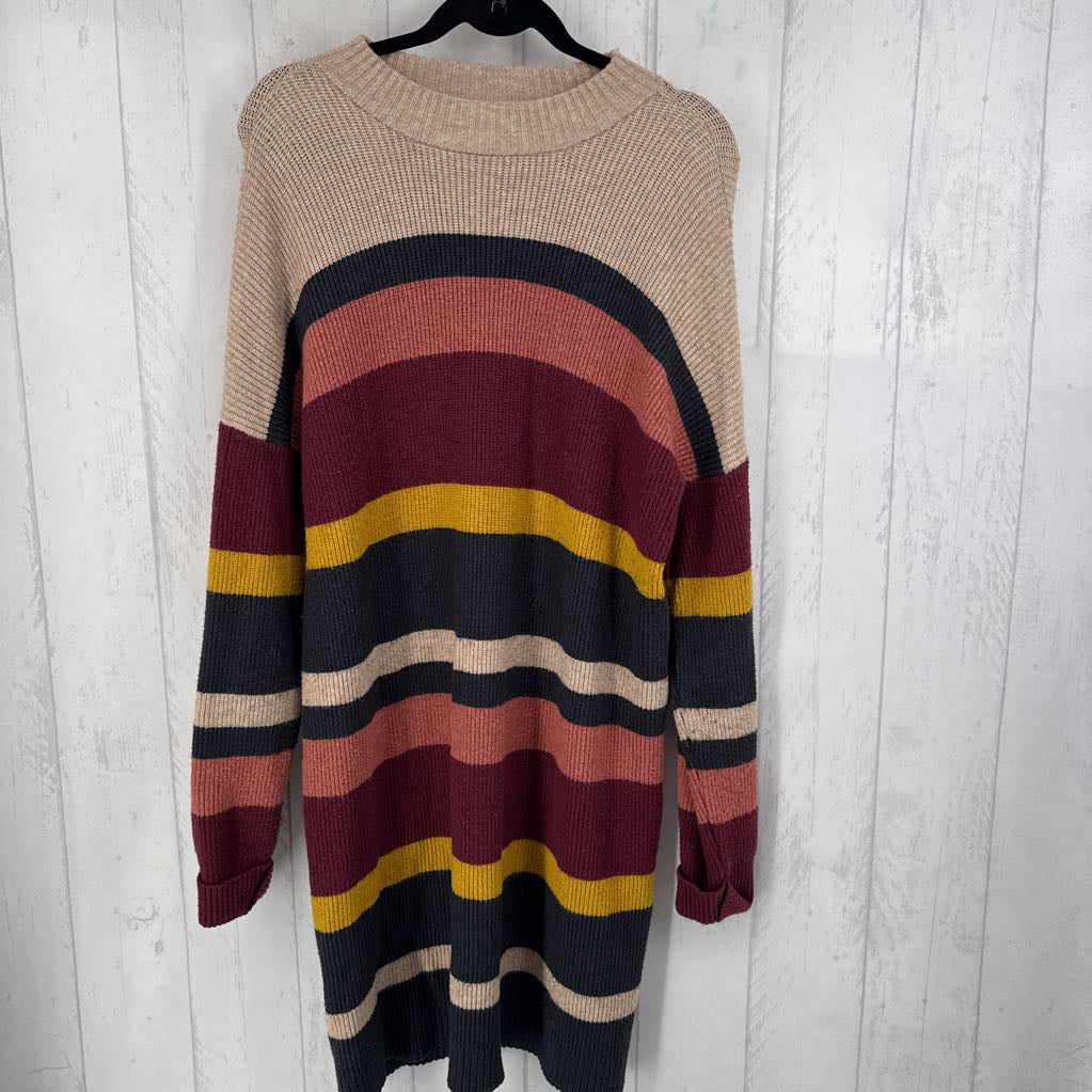 XXL l/s stripe sweater dress