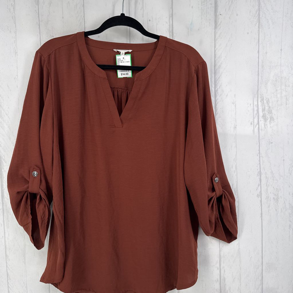 XXL tab slv v-neck top