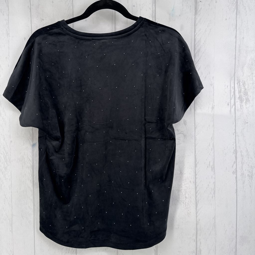 Sp embelished velour s/s top